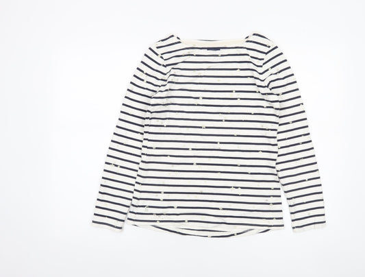 Joules Women’s Blue Striped Long Sleeve Cotton T-Shirt Size 8