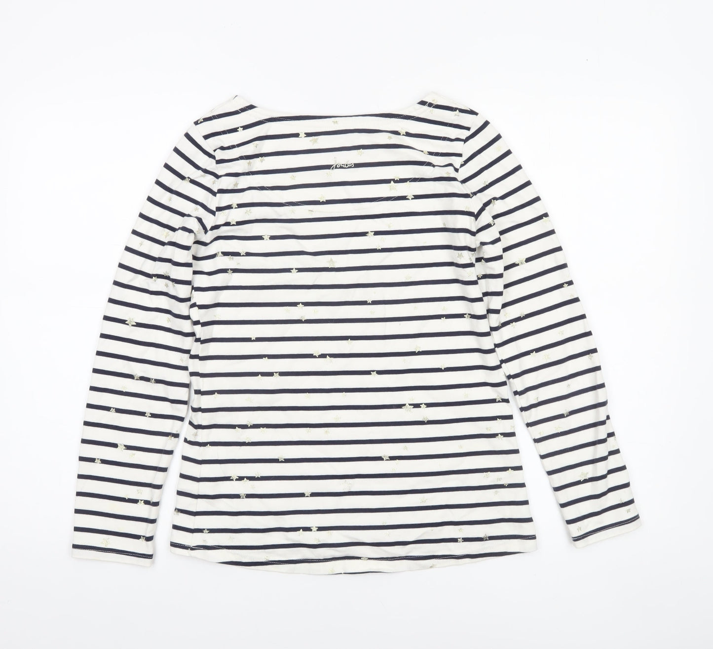 Joules Women’s Blue Striped Long Sleeve Cotton T-Shirt Size 8