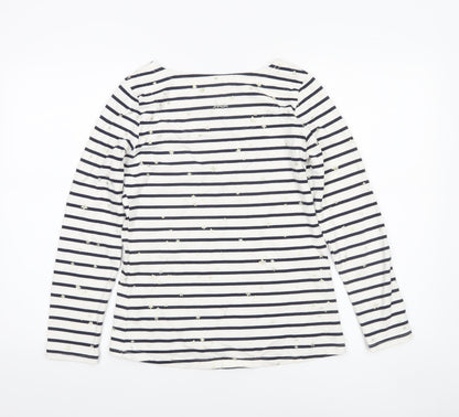 Joules Women’s Blue Striped Long Sleeve Cotton T-Shirt Size 8