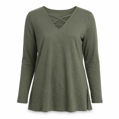 Womens UK Size 10 New Look Green Tunic Blouse