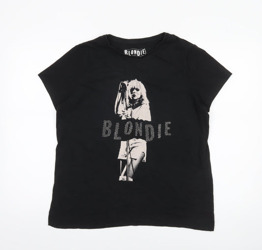 Tu Women's Black Blondie Rhinestone Music Print T-Shirt Size 14