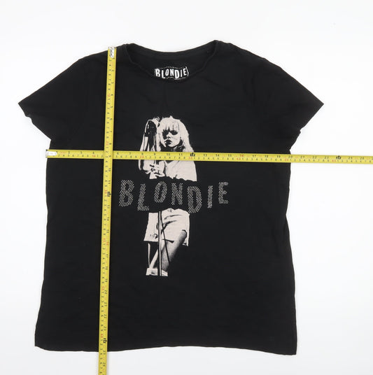 Tu Women's Black Blondie Rhinestone Music Print T-Shirt Size 14