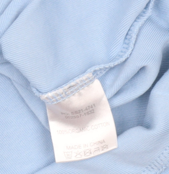 Hush Women Blue Organic Cotton 3/4 Sleeve Crew Neck T-Shirt M