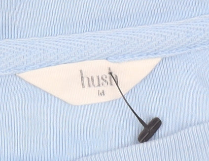 Hush Women Blue Organic Cotton 3/4 Sleeve Crew Neck T-Shirt M