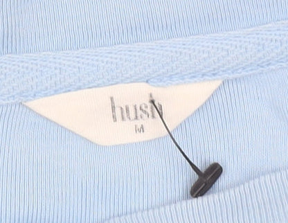 Hush Women Blue Organic Cotton 3/4 Sleeve Crew Neck T-Shirt M