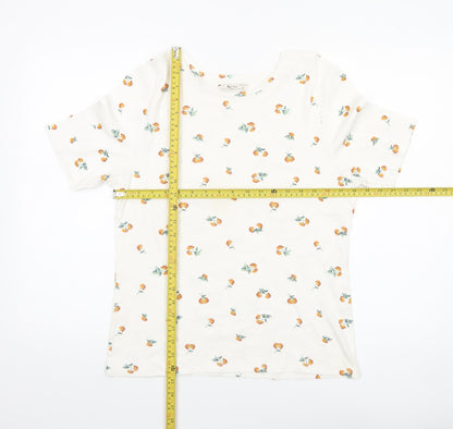 Tu Women’s White Floral Cotton Short Sleeve T-Shirt Size 18