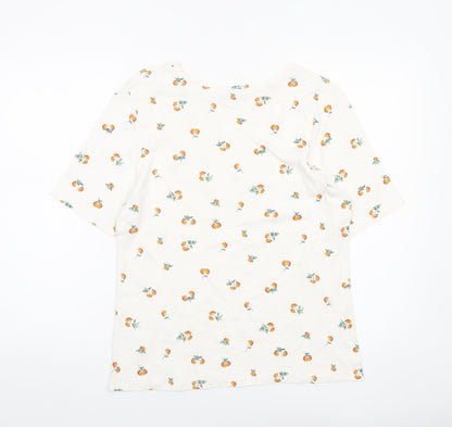 Tu Women’s White Floral Cotton Short Sleeve T-Shirt Size 18