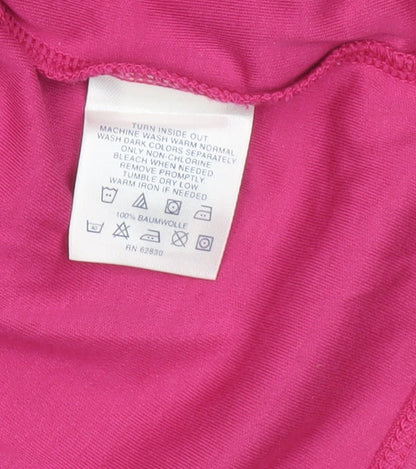 Lands' End Women's Pink Long Sleeve Polo Shirt Size L 14-16 Cotton