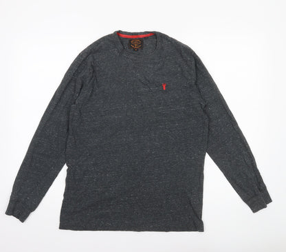 Next Men’s Grey Long Sleeve Crew Neck Cotton Blend Casual Top M