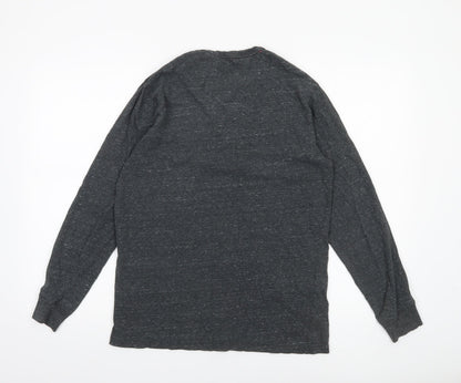 Next Men’s Grey Long Sleeve Crew Neck Cotton Blend Casual Top M