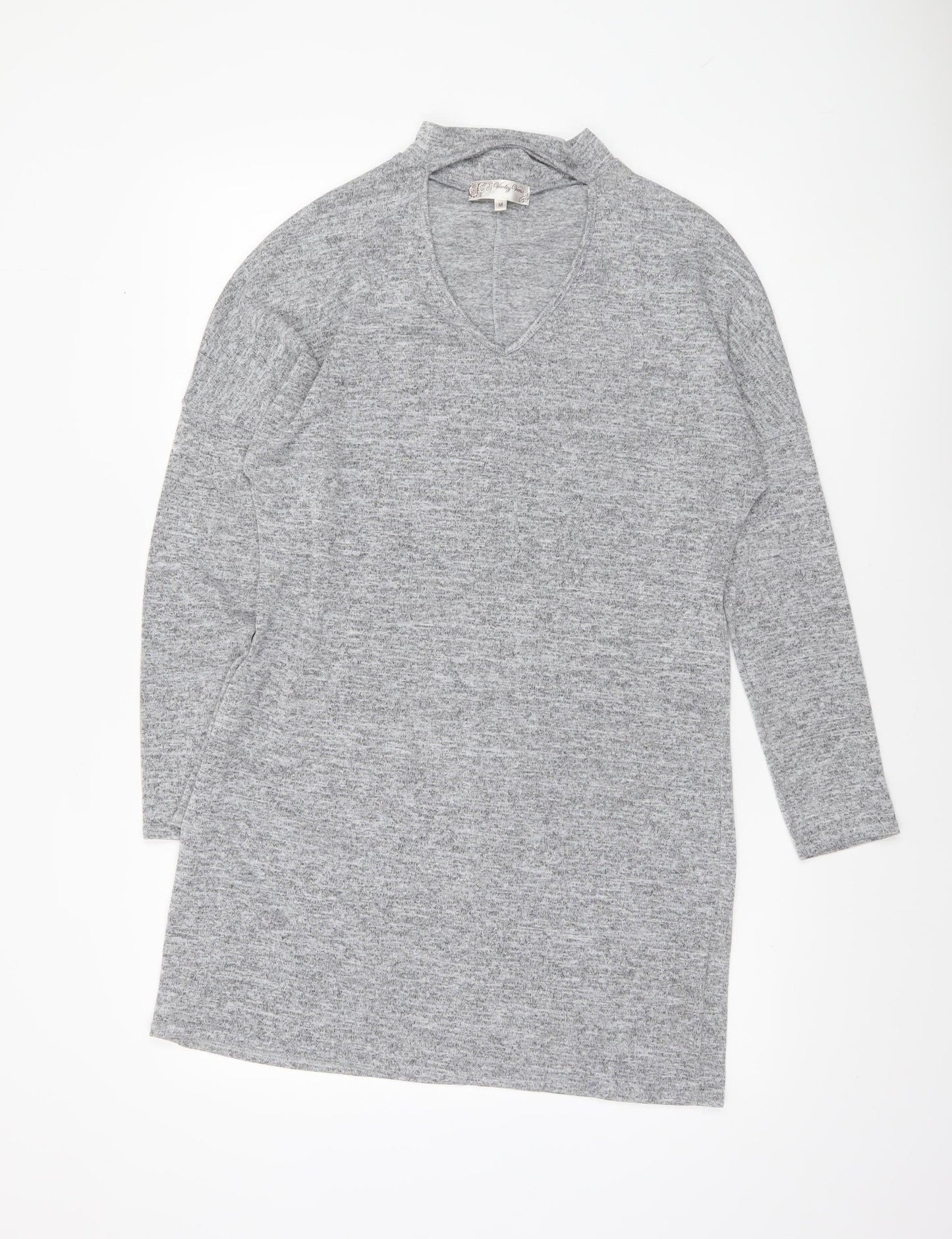 Womens UK Size M Voulez Vous Grey Tunic T-Shirt