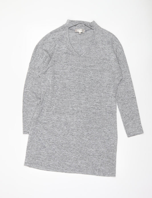 Womens UK Size M Voulez Vous Grey Tunic T-Shirt