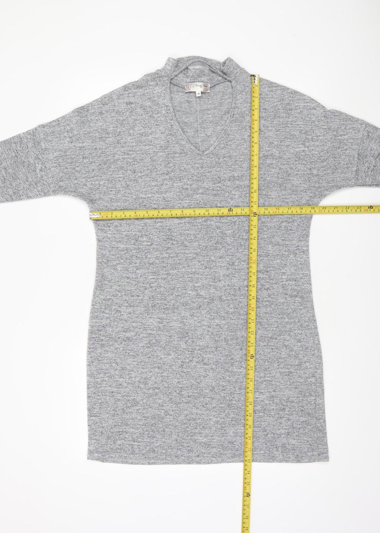 Womens UK Size M Voulez Vous Grey Tunic T-Shirt