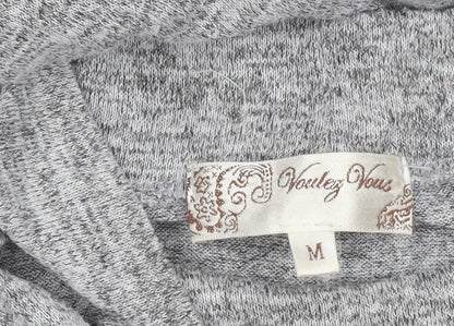 Womens UK Size M Voulez Vous Grey Tunic T-Shirt