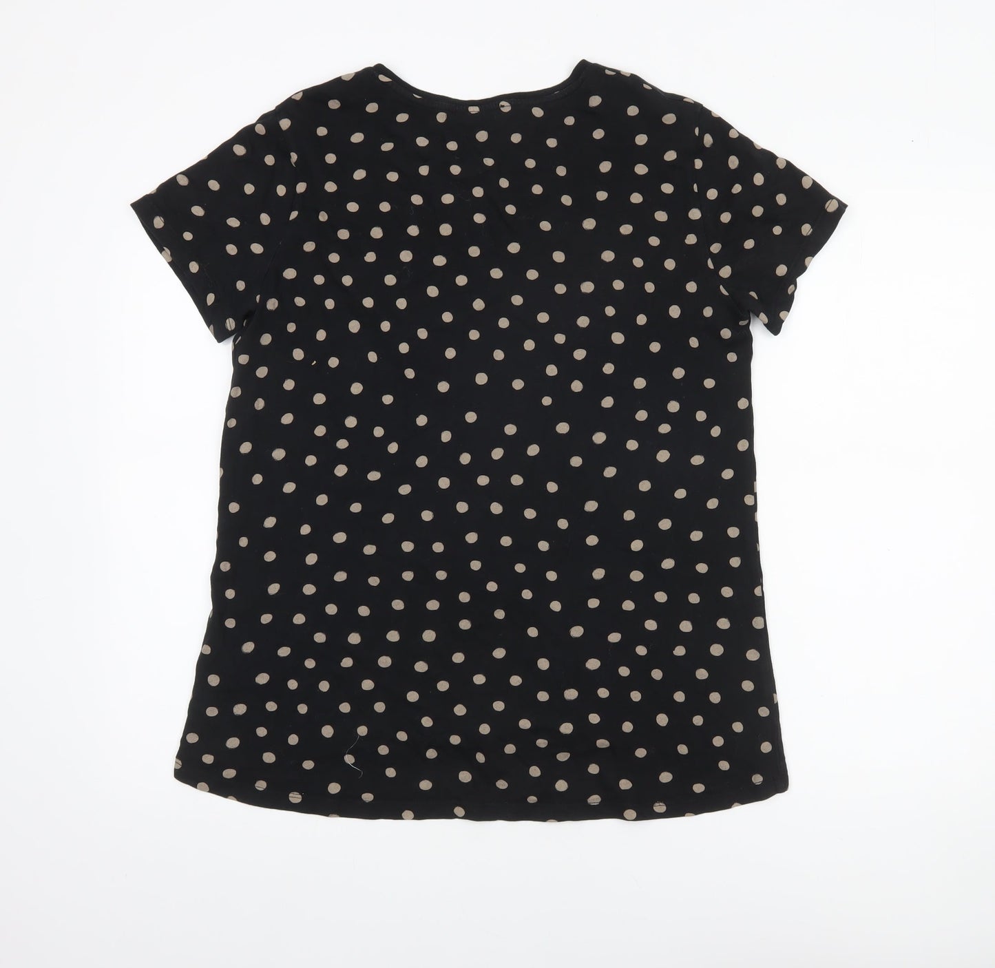 Womens UK Size 12 Zara Black Basic T-Shirt