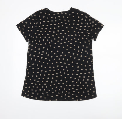 Womens UK Size 12 Zara Black Basic T-Shirt