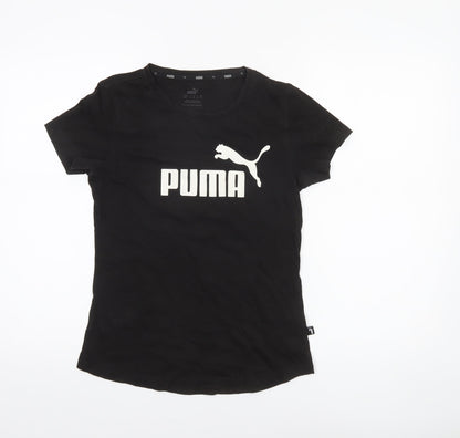 Puma Women Black Cotton Jersey T-Shirt Size 10
