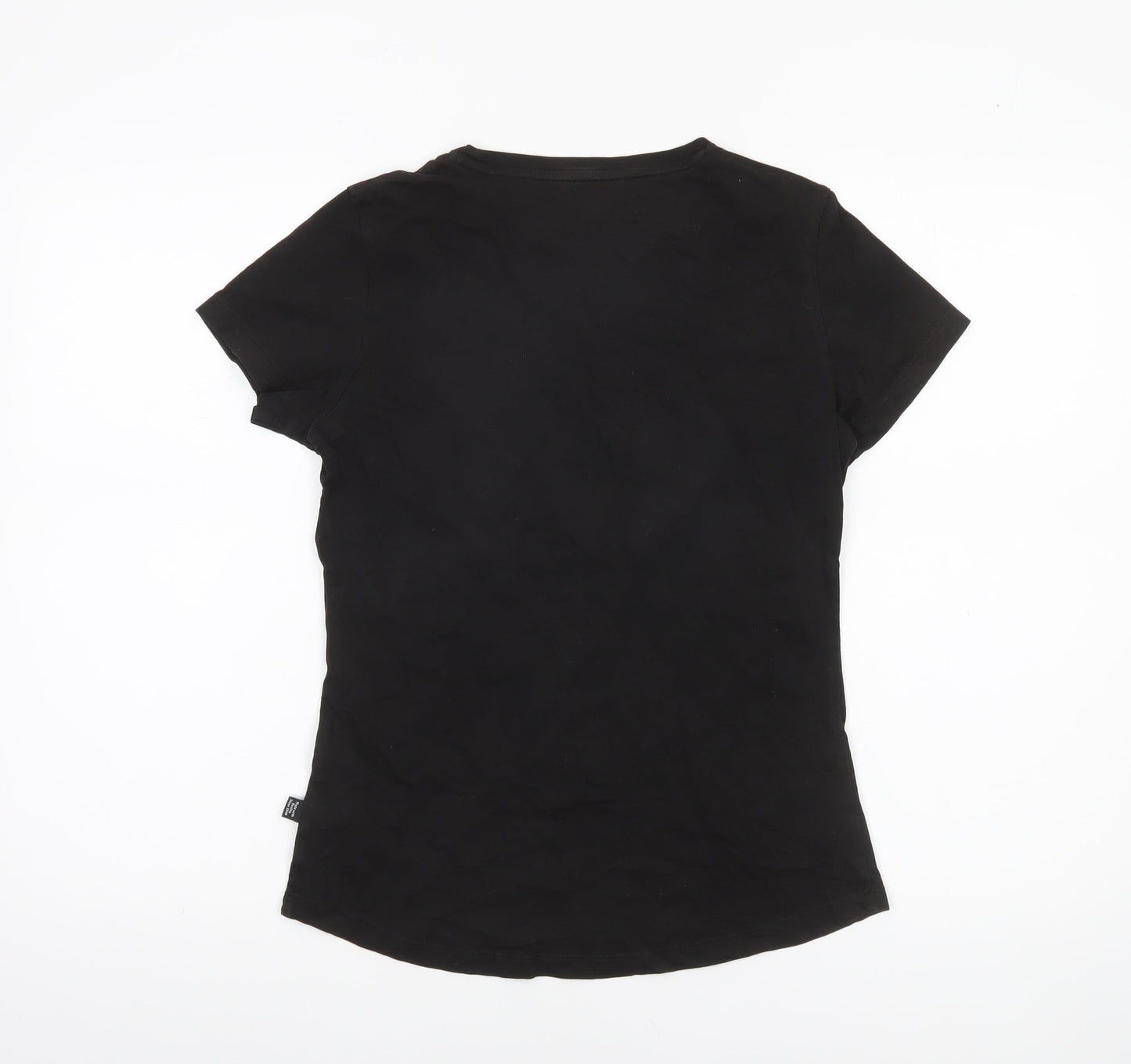 Puma Women Black Cotton Jersey T-Shirt Size 10