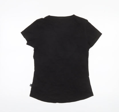 Puma Women Black Cotton Jersey T-Shirt Size 10