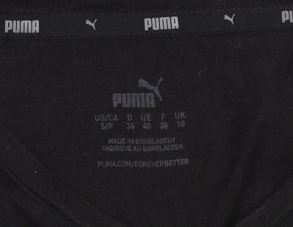 Puma Women Black Cotton Jersey T-Shirt Size 10