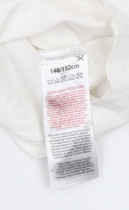 Harry Potter Girls White Cropped Long Sleeve Hogwarts T-Shirt Size 146