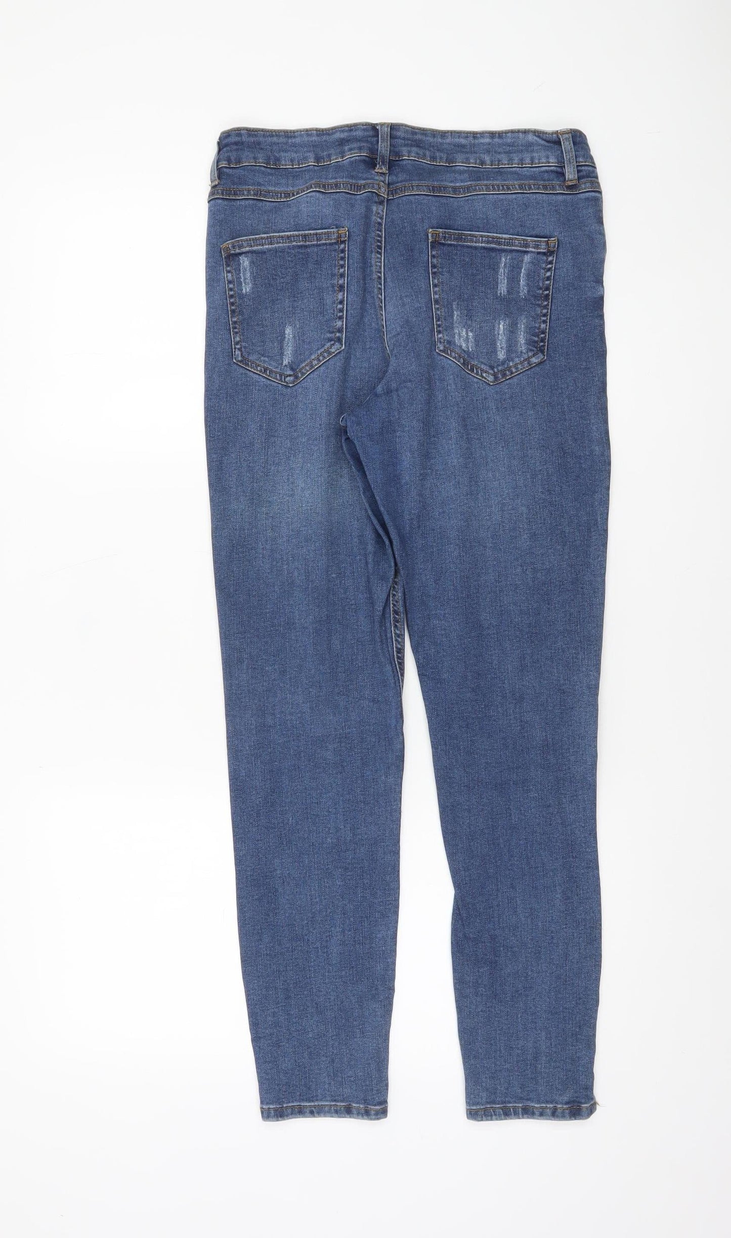 Denim Co. Womens Blue Distressed Skinny Jeans Size 12 UK