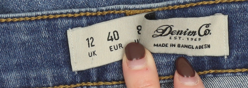 Denim Co. Womens Blue Distressed Skinny Jeans Size 12 UK