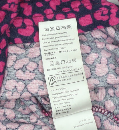 Joules Women's Pink Animal Print Long Sleeve Cotton T-Shirt UK 12