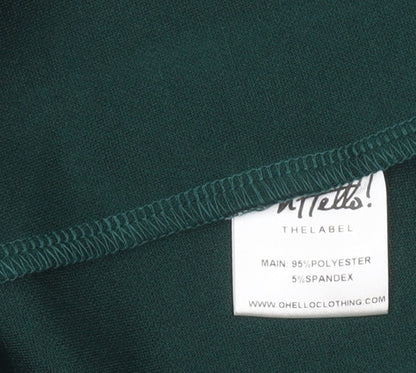 OhHello The Label Women’s Green One Shoulder Bodycon Midi Dress Size 10