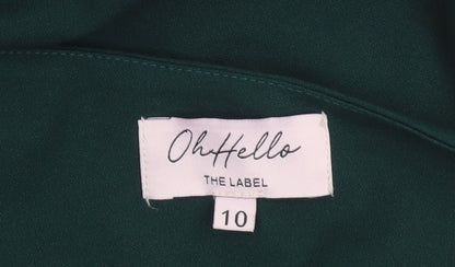 OhHello The Label Women’s Green One Shoulder Bodycon Midi Dress Size 10