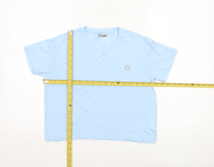 Womens UK Size XS GYM+COFFEE Blue Basic T-Shirt
