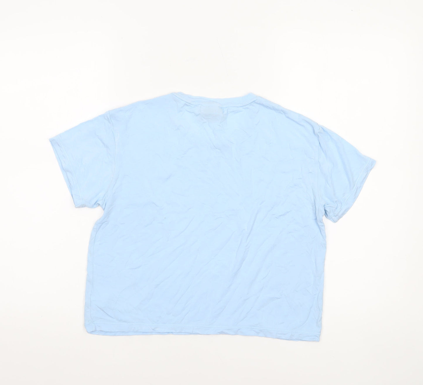 Womens UK Size XS GYM+COFFEE Blue Basic T-Shirt