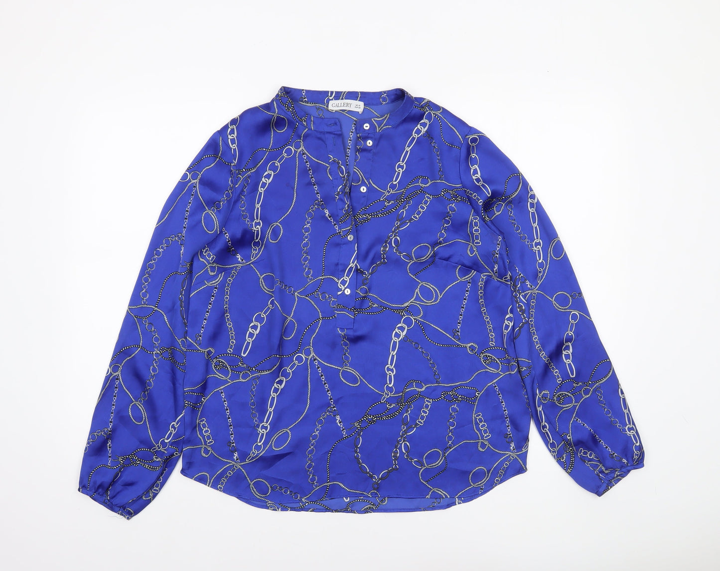 Womens UK Size 10 Gallery Blue Tunic Blouse