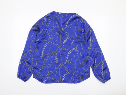 Womens UK Size 10 Gallery Blue Tunic Blouse
