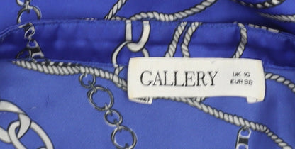 Womens UK Size 10 Gallery Blue Tunic Blouse