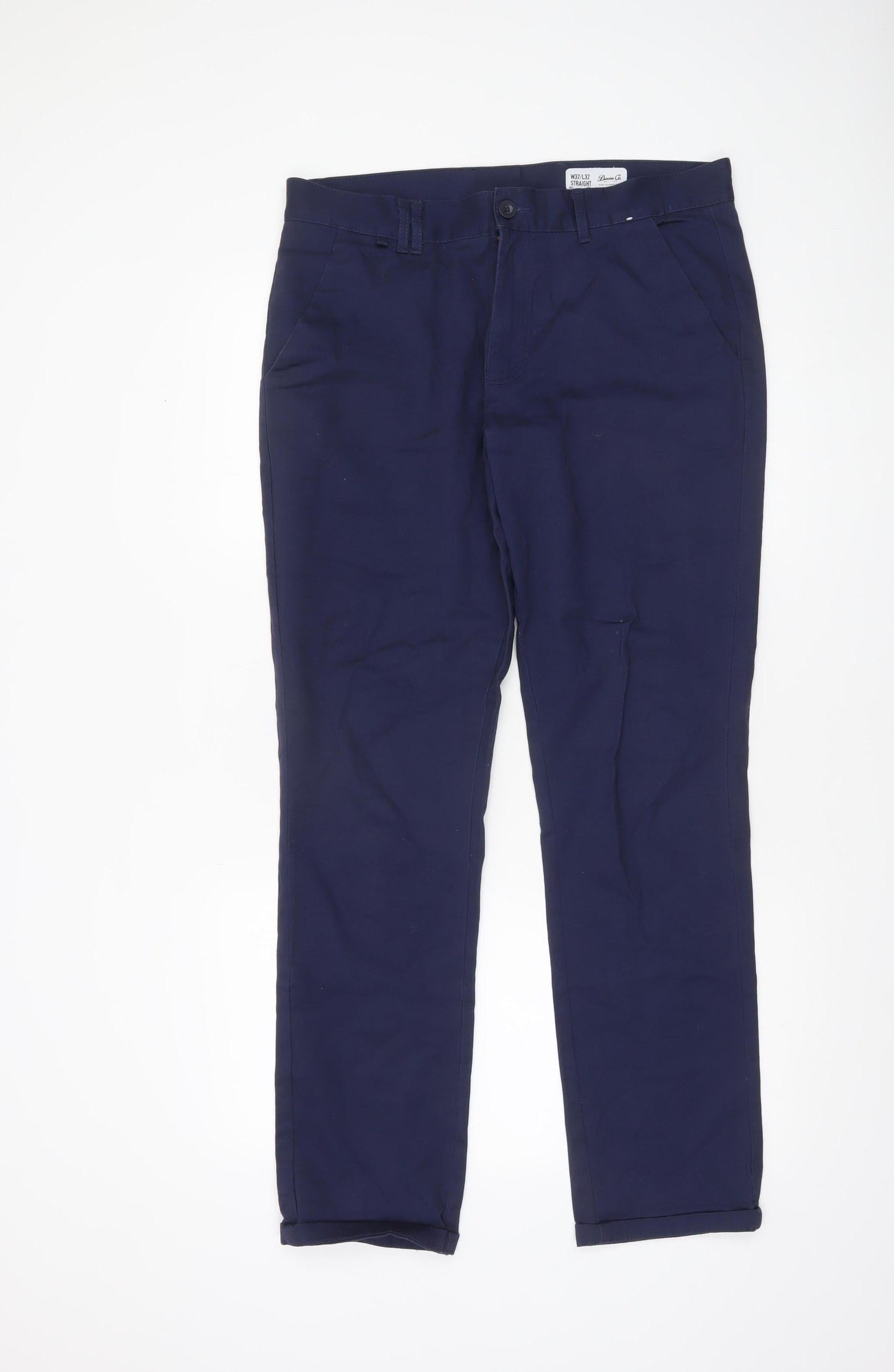 Mens UK Size M Denton Co. Classic Fit Chino Blue Trousers