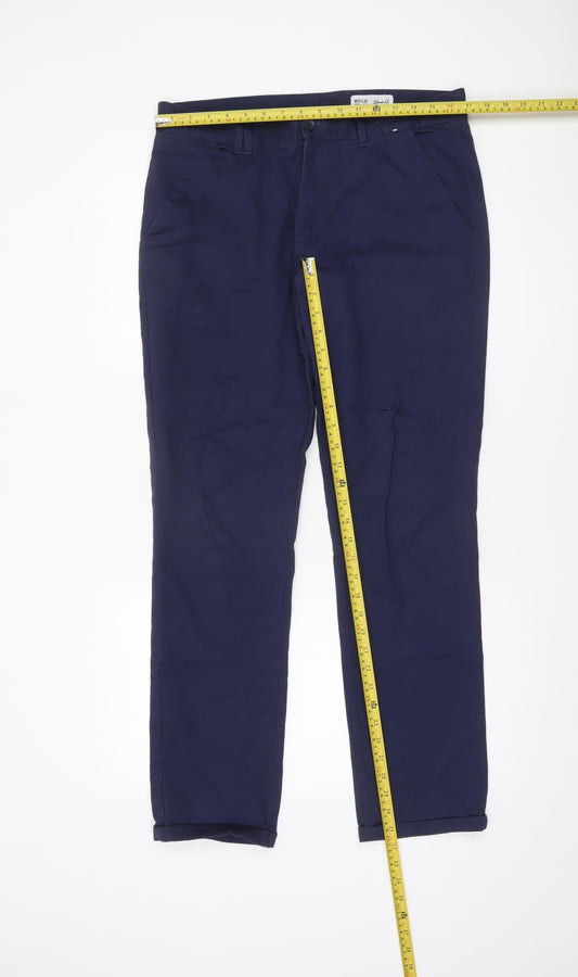 Denton Co. Men's Blue Chino Trousers Size 32 Straight Fit