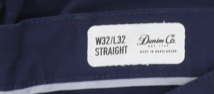 Mens UK Size M Denton Co. Classic Fit Chino Blue Trousers