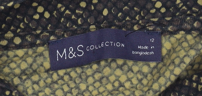 Womens UK Size 12 Marks and Spencer Brown Basic T-Shirt