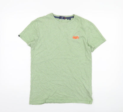 Superdry Men's Green Crew Neck Cotton Short Sleeve T-Shirt Size S