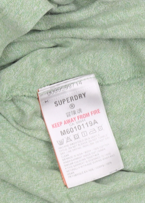 Superdry Men's Green Crew Neck Cotton Short Sleeve T-Shirt Size S