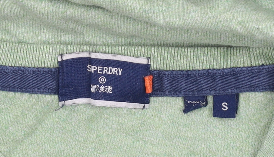 Superdry Men's Green Crew Neck Cotton Short Sleeve T-Shirt Size S