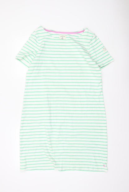 Joules Women’s Green Striped Cotton T-Shirt Dress Size 16