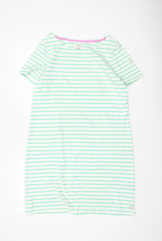 Joules Women’s Green Striped Cotton T-Shirt Dress Size 16