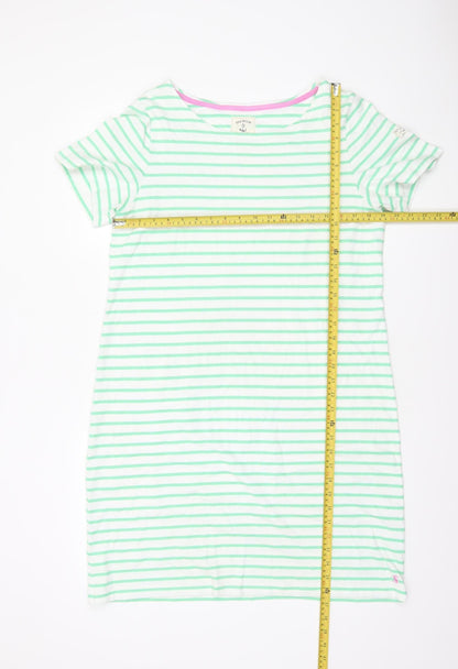 Joules Women’s Green Striped Cotton T-Shirt Dress Size 16