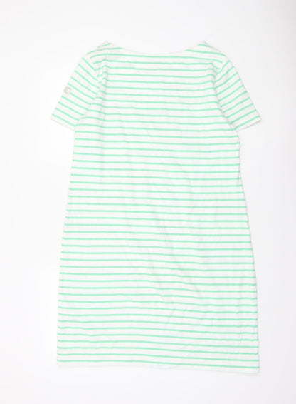 Joules Women’s Green Striped Cotton T-Shirt Dress Size 16