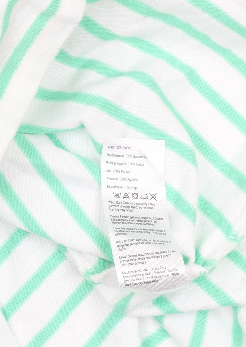 Joules Women’s Green Striped Cotton T-Shirt Dress Size 16