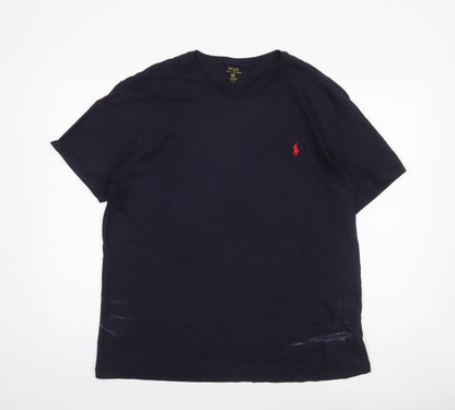Ralph Lauren Men's Navy Blue Custom Fit T-Shirt XXL Cotton