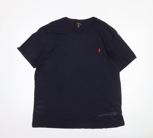 Ralph Lauren Men's Navy Blue Custom Fit T-Shirt XXL Cotton