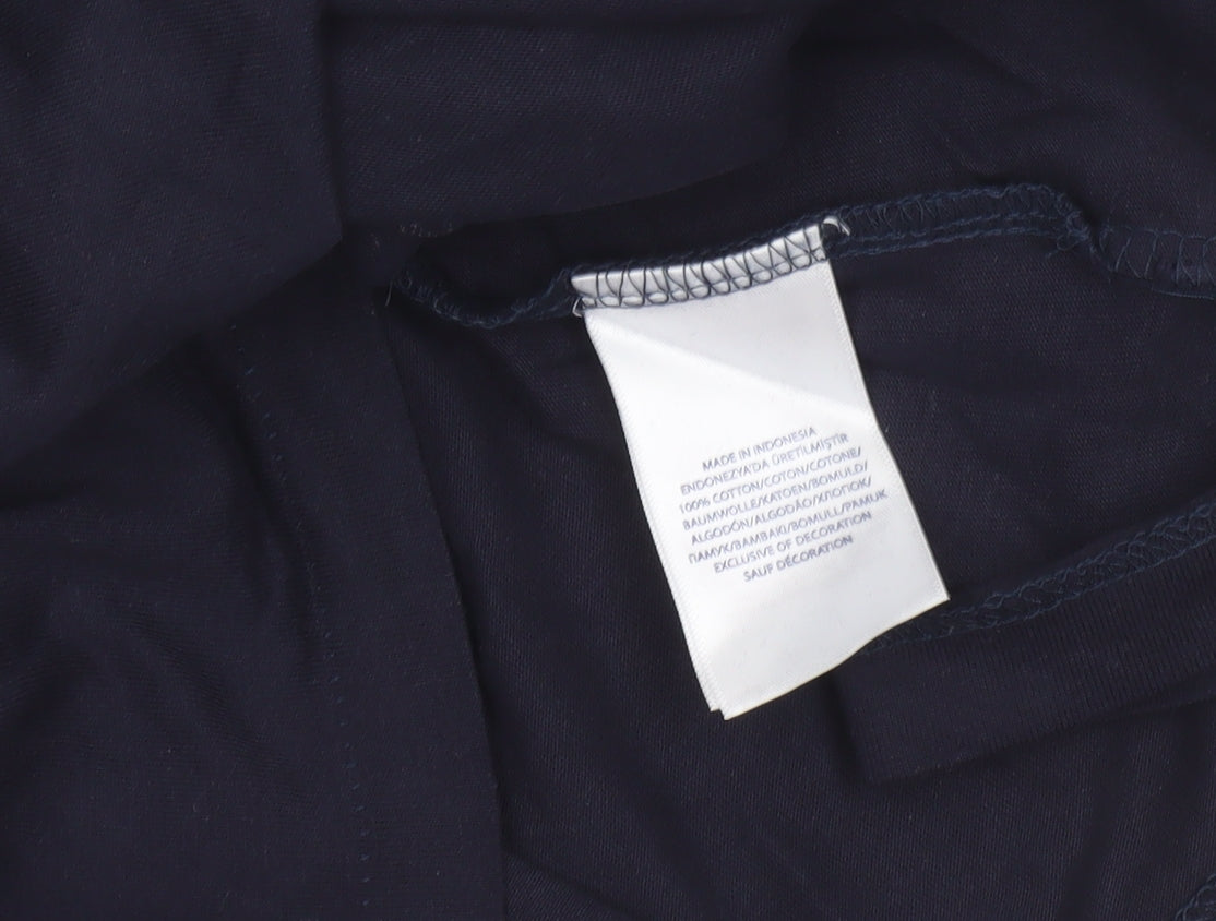 Ralph Lauren Men's Navy Blue Custom Fit T-Shirt XXL Cotton